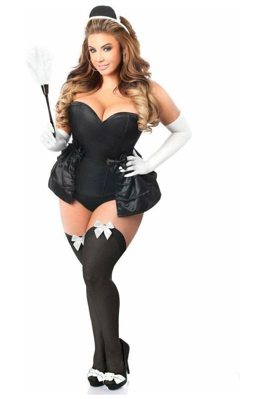7657 Lavish 5 PC Frisky French Maid Corset Costume 2X
